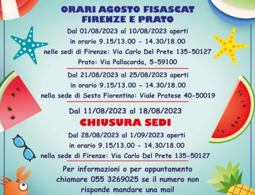 Orari mese agosto Fisascat Firenze Prato